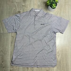 MARTIN Purple Striped Short Sleeve Golf Polo Shirt Men’s Size Large